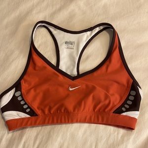 Nike orange and brown sports bra